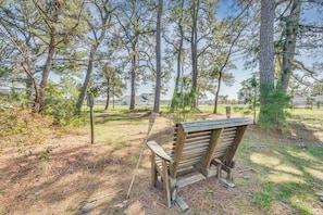 Take in peekabo Bay Views while kicking back under the shade trees.