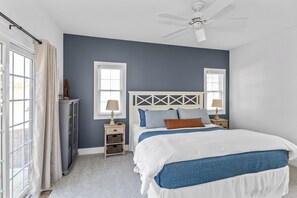 Large bedroom with King on the first level offers a quiet retreat
