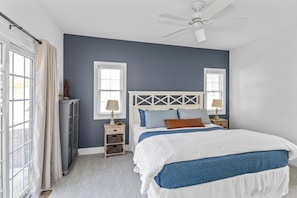 Large bedroom with King on the first level offers a quiet retreat