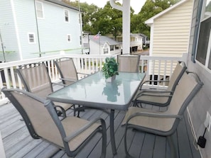 Table and chairs on the porch