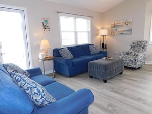 Family Room, new storm door great lighting