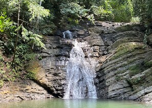 The Poza Azul Waterfall is a short 3 min drive from the house! Always a fun day!