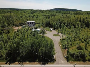 Overhead view of the property
