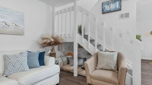Under the stairs reading nook for littles.