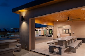 Outdoor dining area.