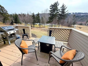 Private back deck ideal for grilling, relaxing, or watching the seasons change on the ski slopes and surrounding mountains.