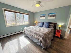 The primary bedroom with a King bed and attached full bathroom