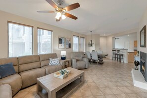 Living area with recliner and large sectional