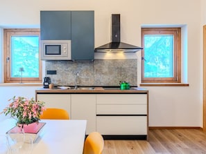 Interior Design, Kitchen, Furniture, Flooring, Wood, Countertop, Ceiling, Floor, Room, Home