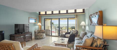 Living Room to Oceanfront Balcony