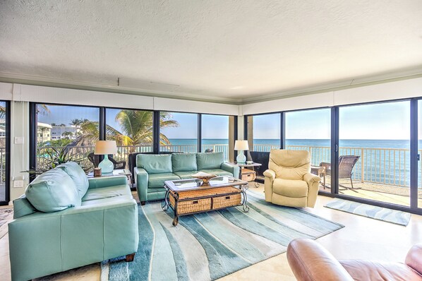Enjoy the wrap around ocean view from the living room