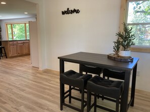 Front entry & dining or game table