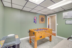Game Room | Pool Table | Pac-Man Game Table | Board Games | Books