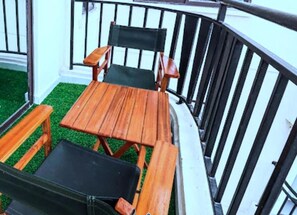 private balcony with seating area