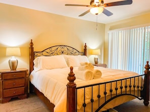Comfortable Queen-Bed Master Bedroom with En-Suite Bathroom. 