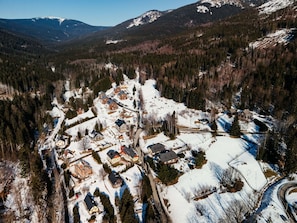 Arbre, Environnement Naturel, Photographie Aérienne, Paysage, Vue Du Ciel, Géologique Phénomène, Village, L'Hiver, Station De Montagne, Pente