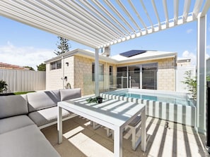 Enjoy the fresh air and stunning views with our spacious outdoor seating area.