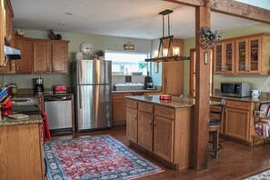 Large kitchen with island.