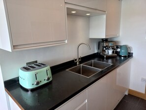 Luxury appliances in fully equipped kitchen