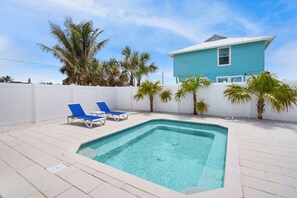 Lounge chairs offer the perfect spot to sunbathe and unwind