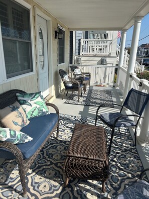 Oudoor seating by the porch area
