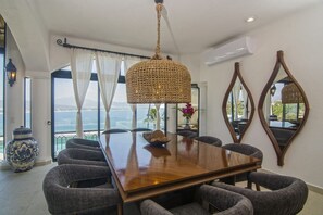 Living / dining room with ocean views