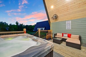 Serenity Soak: Unwind and rejuvenate in the soothing waters of our hot tub.