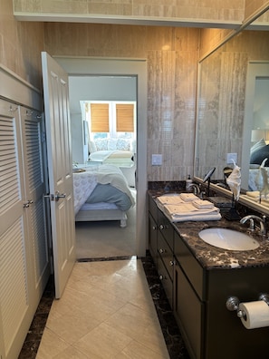 Double Vanity Adjacent to Upstairs King Bedroom