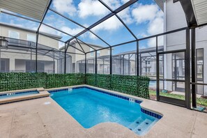 Safe children's pool and relaxing seating for the whole family.