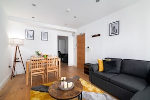 Modern dining space, ideal for enjoying meals or planning your next adventure