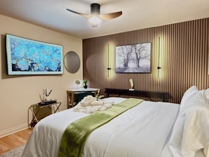 Elegant decor & lush bedding create a serene escape in sunny San Diego!