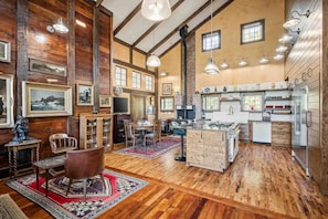 The kitchen and common area has a lovely design and lots of space.
