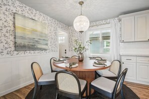 Elegant dining space for 7