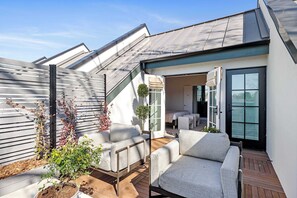 Plenty of outdoor seating on the rooftop! 