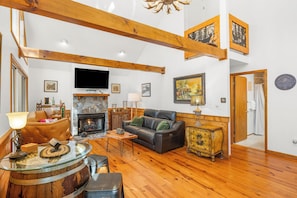 Vaulted Ceiling with Wood Beams