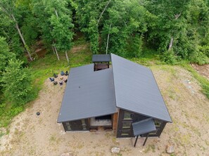 Aerial view of cabin