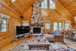 Indoors, Hardwood, Furniture, Living Room, Stained Wood