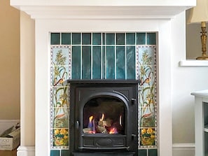 Sitting room with gas fire | Angel House, Woodbridge