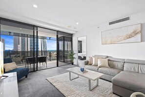 Experience luxury living while lounging around this elegant living room