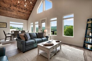 Lots of light and amazing views fill the living space. 