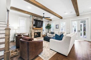 Spacious family room with seating for 8-10.