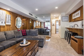 Living Room - Wood Burning Fireplace, Flatscreen TV