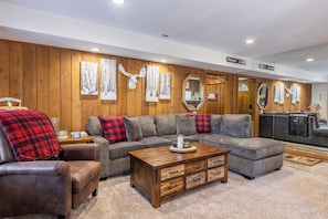 Living Room - Wood Burning Fireplace, Flatscreen TV