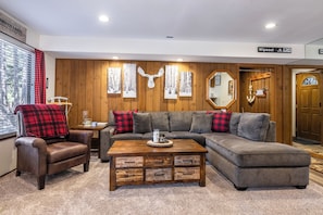 Living Room - Wood Burning Fireplace, Flatscreen TV