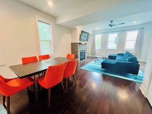 Dining room + living room