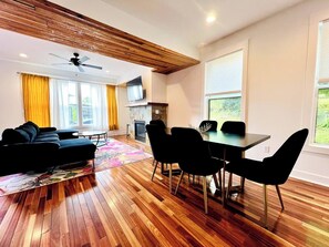 Dining room + living room