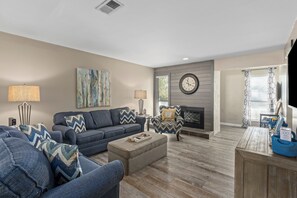 Spacious and stylish living room.
