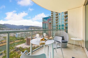 Enjoy breathtaking mountain views from the comfort of your balco