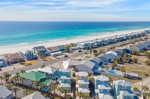 Across from the beautiful beaches