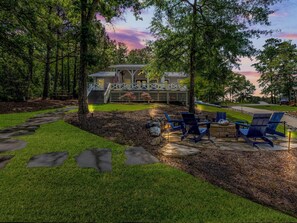 Even better after dark. Perfect backdrop for fireside hangs and evening games.